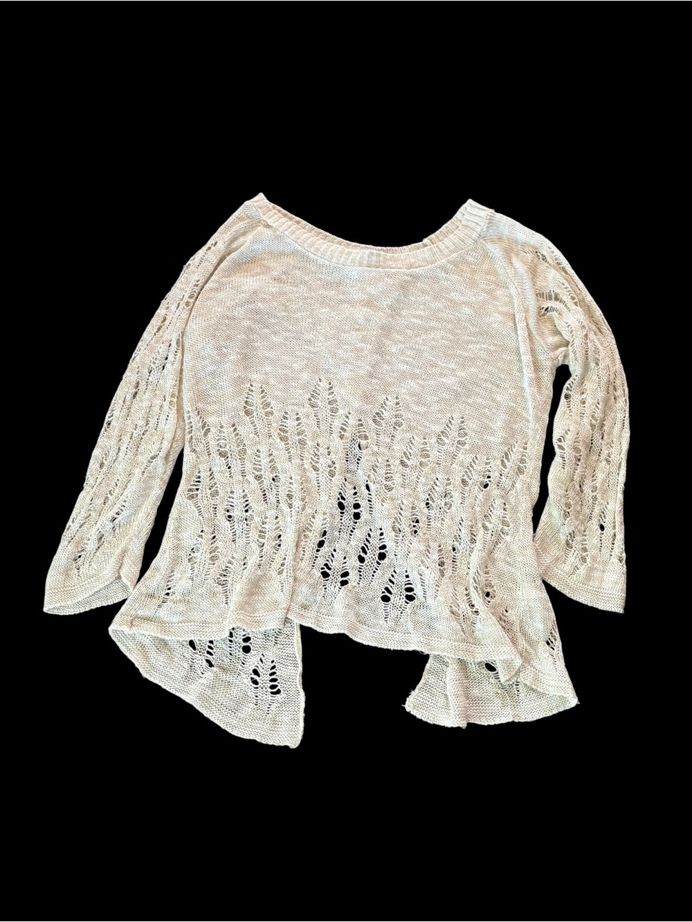 Maurices Cream Crochet-Style Knit Tunic